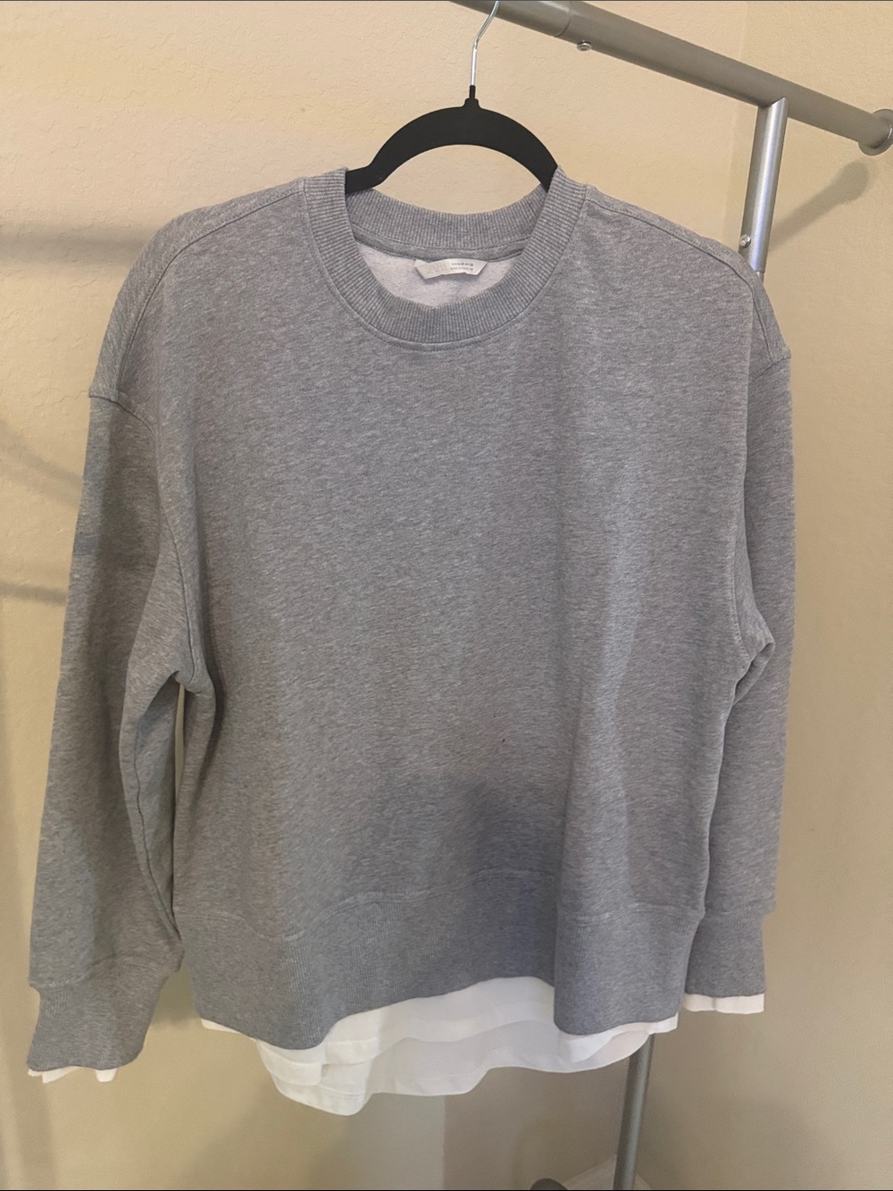 Zara Gray Crew Neck Layered Sweater